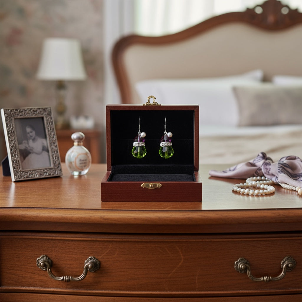 Grinch's Head Sparkling Christmas Earrings
