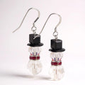Sparkling Snowman Christmas Earrings