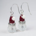 Sparkling Santa Head Christmas Earrings